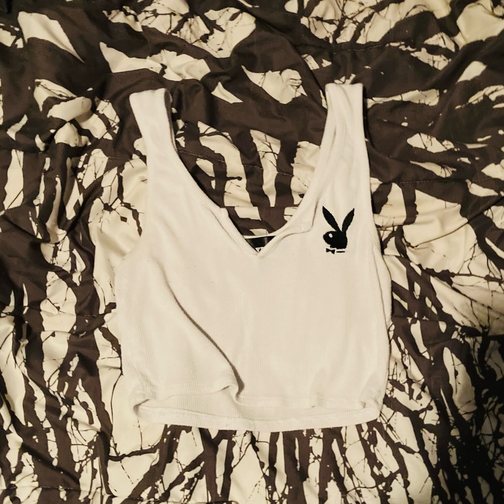 Playboy white tank top